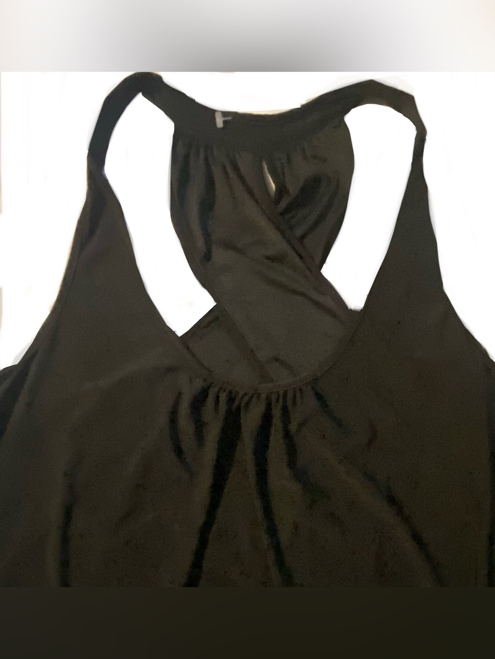 In Bloom Black Tank Top with unique  opening